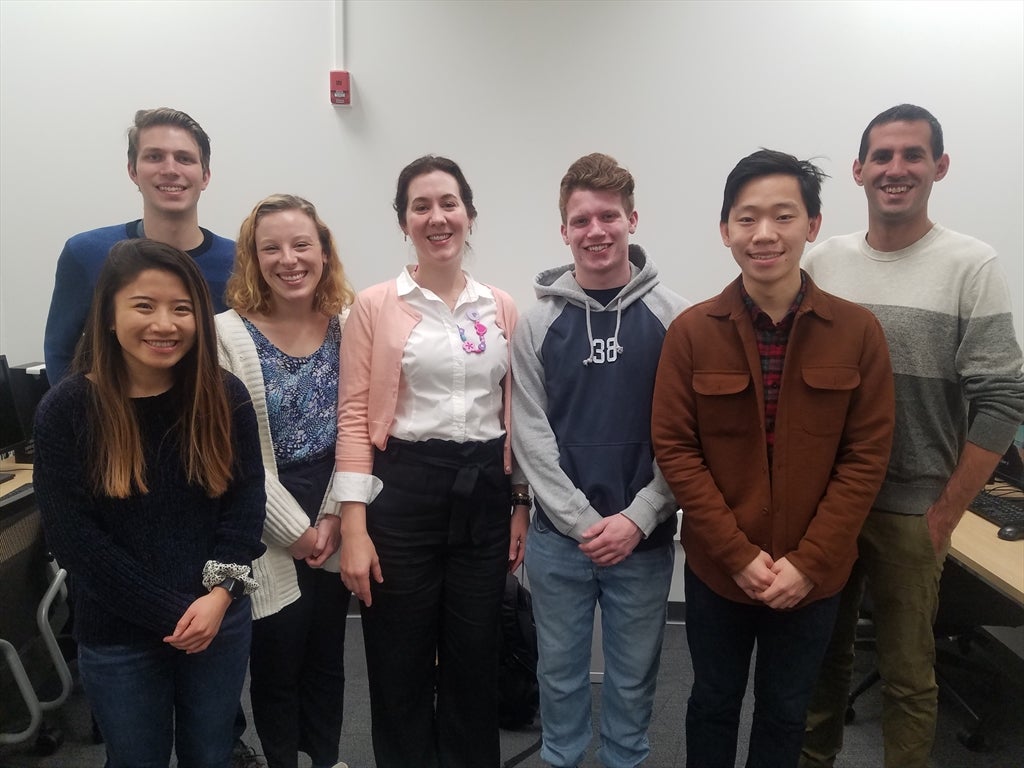 Dr. Shertzer (4th from left) with research assistants.