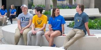 Students in Schenley Quad