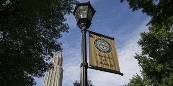 Pitt flag on campus