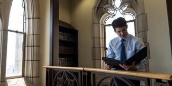 Student in the Cathedral of Learning