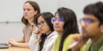 Students listening in classroom