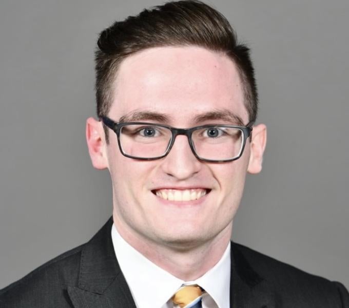 Portrait on gray background